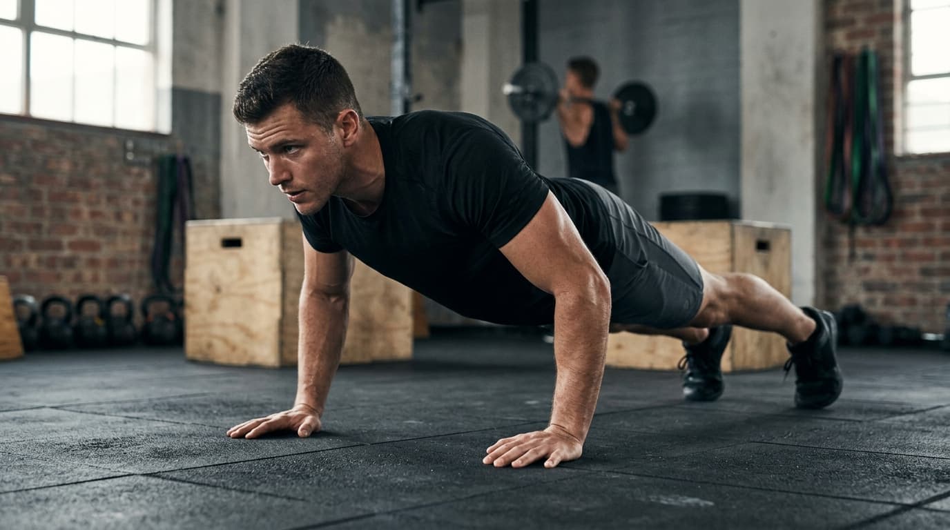 Athlete performing a pull-up and push-up demonstrating fundamental calisthenics exercises — what is calisthenics guide